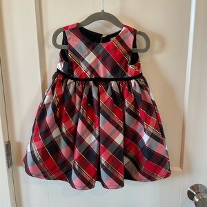 Carter's Red, Gold, and Black Plaid Christmas Dress
